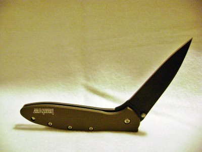 Kershaw Leek - 1660OLBLK Olive & Black - Open.JPG