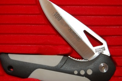The non-serrated Blade has a polished finish.