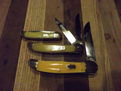 4-3/4&quot; folding hunter and 5-1/4 single blade folding hunter with copperhead