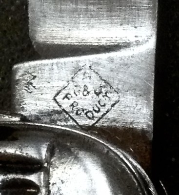 The Main Blade Front Tang Stamp.<br />A - G &amp; J(?) - PRODUCT