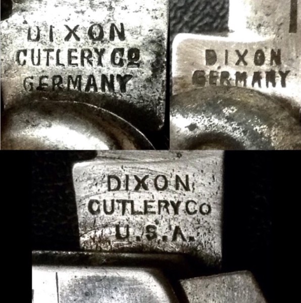 Three More Of My Different, &quot;DIXON&quot; Tang Stamps.<br />Top Left - Tang Stamp That Is On A Multi Tool, With A Glass Cutter, Pocket Knife.<br />Top Right - Tang Stamp That Is On A Multi Tool, With A Glass Cutter, Pocket Knife.<br />Bottom - Tang Stamp That Is NOT On A Multi Tool, With A Glass Cutter, Pocket Knife.