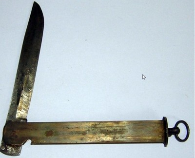 ANTIQUE HOLMBERG FOLDING BARREL KNIFE WOOD BURL SWEDEN -4.jpg