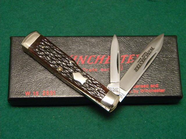 Winchester Trademark USA 1988 Bone 2851 Gunstock Knife - NIB