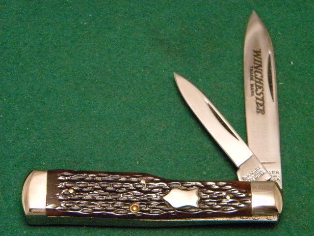 Winchester Trademark USA 1988 Bone 2851 Gunstock Knife - NIB