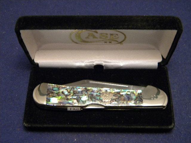 Case XX USA 2000 81549 L SS Genuine Paua Abalone Pearl Copperlock
