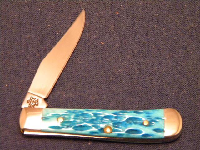 Case XX USA 2004 Pocket Worn Caribbean Blue Bone 61154 SS Tiny