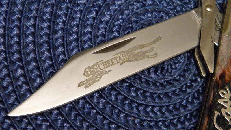 Case XX USA 2002 Cranberry Bone 6111 1/2L SS Cheetah Knife - NIB