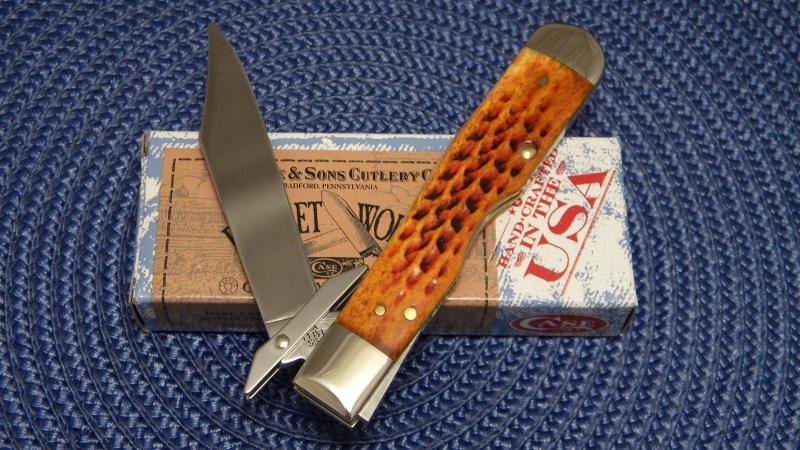 Case XX USA 2011 Pocket Worn Harvest Orange Bone 6111 1/2L