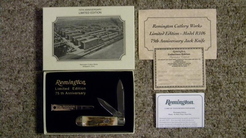 Remington UMC USA R106 Stag 75th Anniversary Jack Knife with Knife