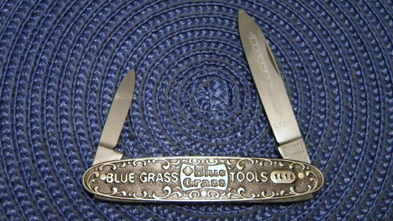 Coupe-poignées Vintage Blue Grass Belknap BG-710 – étain, Manche Bleu, USA