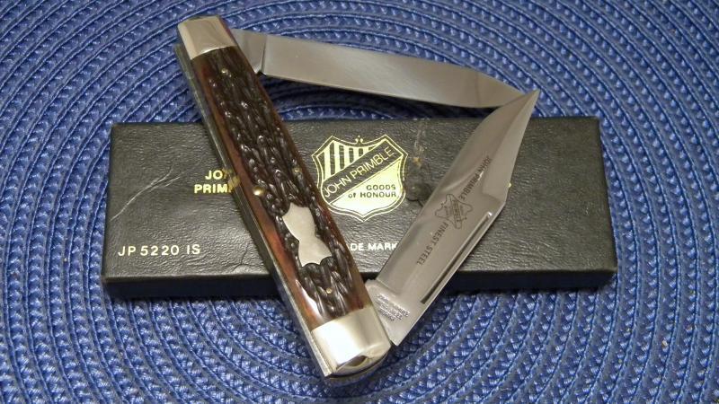 John Primble India Steel Works 1988 Bone 5220 Moose Knife - NIB