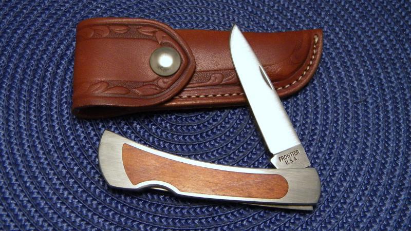 期間限定30％OFF! Frontier USA Imperial Stainless P-11 Wood Lockback Knife & Pouch その他