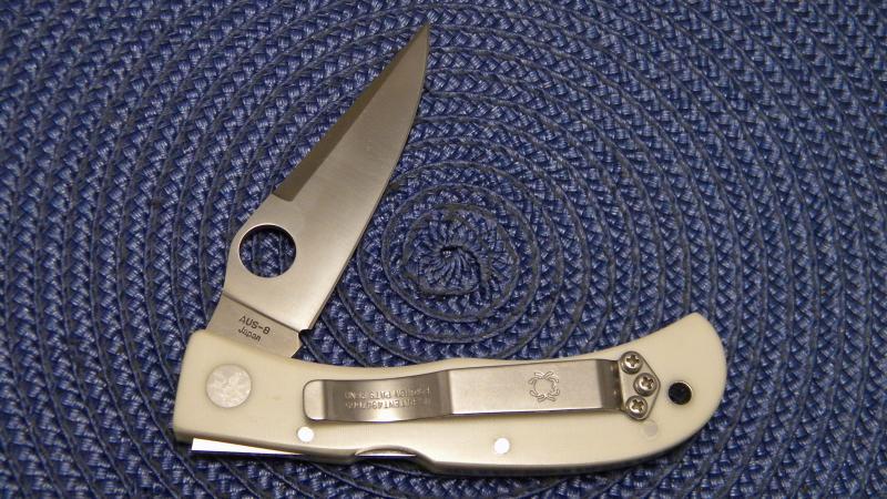 Spyderco Jess Horn AUS-8 Japan White Micarta Folding