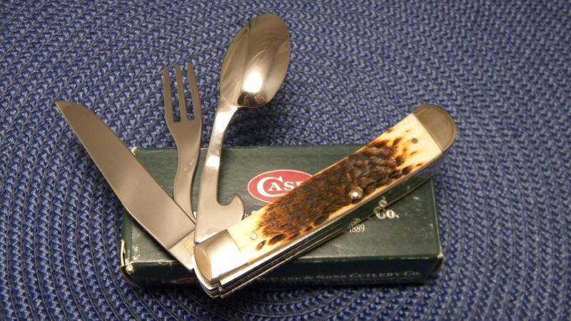 Case XX USA 2003 Amber Bone 6354HB SS Hobo Knife