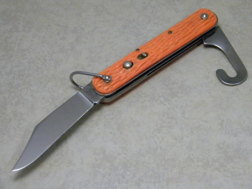 Schrade Walden New York USA Stainless Orange Paratrooper Switchblade Knife