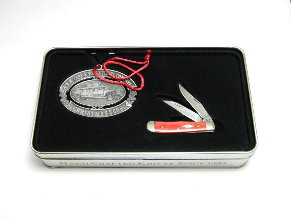Case XX Christmas 2008 Red Bone 62154W SS Wharncliffe Mini