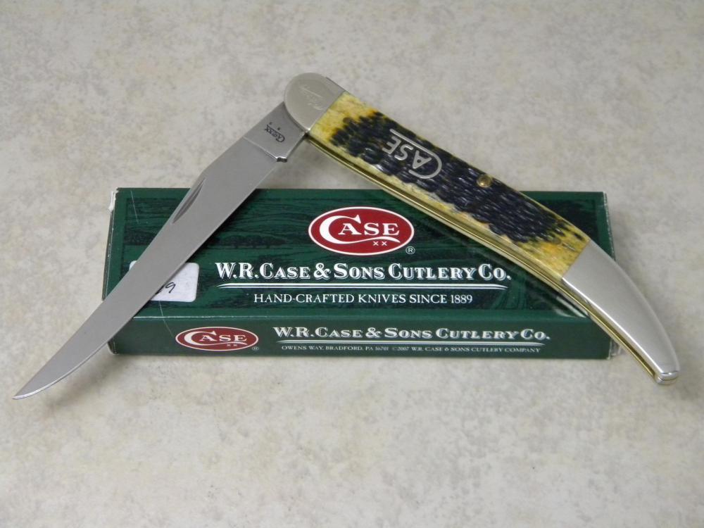 Case XX USA 2008 Dark Antique Bone Script Shield 1st Run 610098 SS