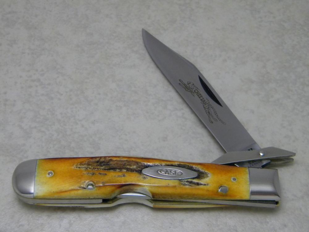 Vtg 1977 Case XX 5111 1/2 Blue Scroll Stag Cheetah Swing