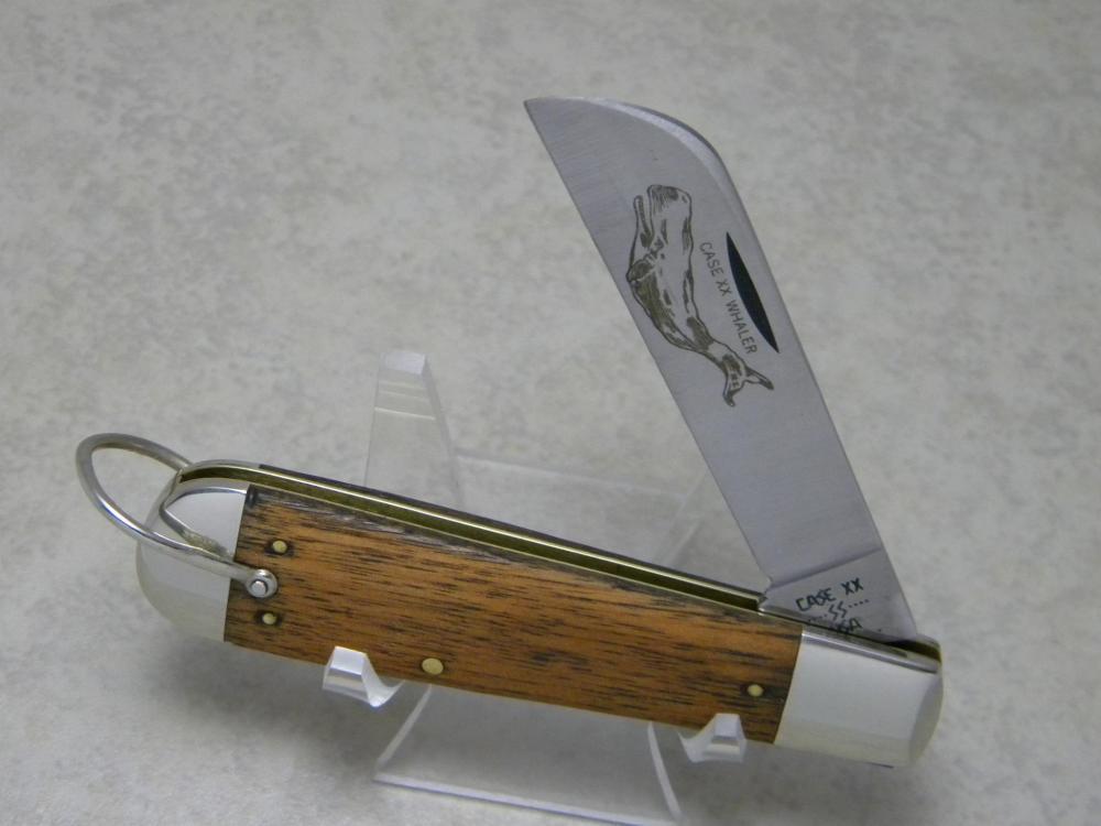 Case XX SS USA 9 Dot (1981) Wood 1199 SH R Etched Blade Whaler Knife