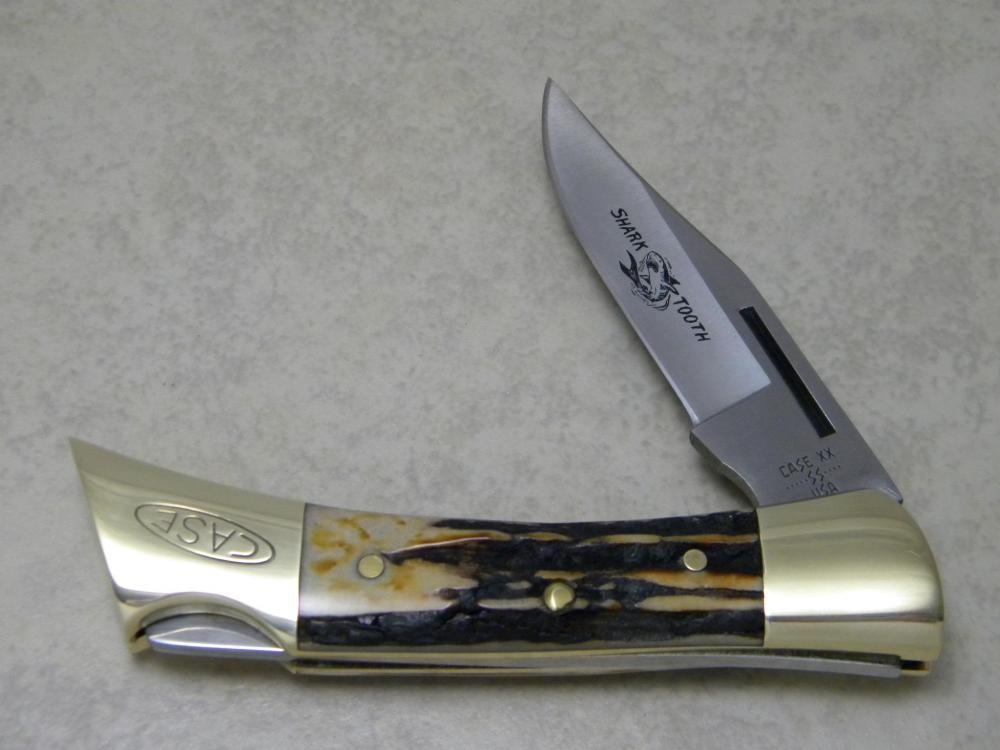 Case XX SS USA 9 Dot (1981) Stag 5197 LSSP Shark Tooth Lockback Knife
