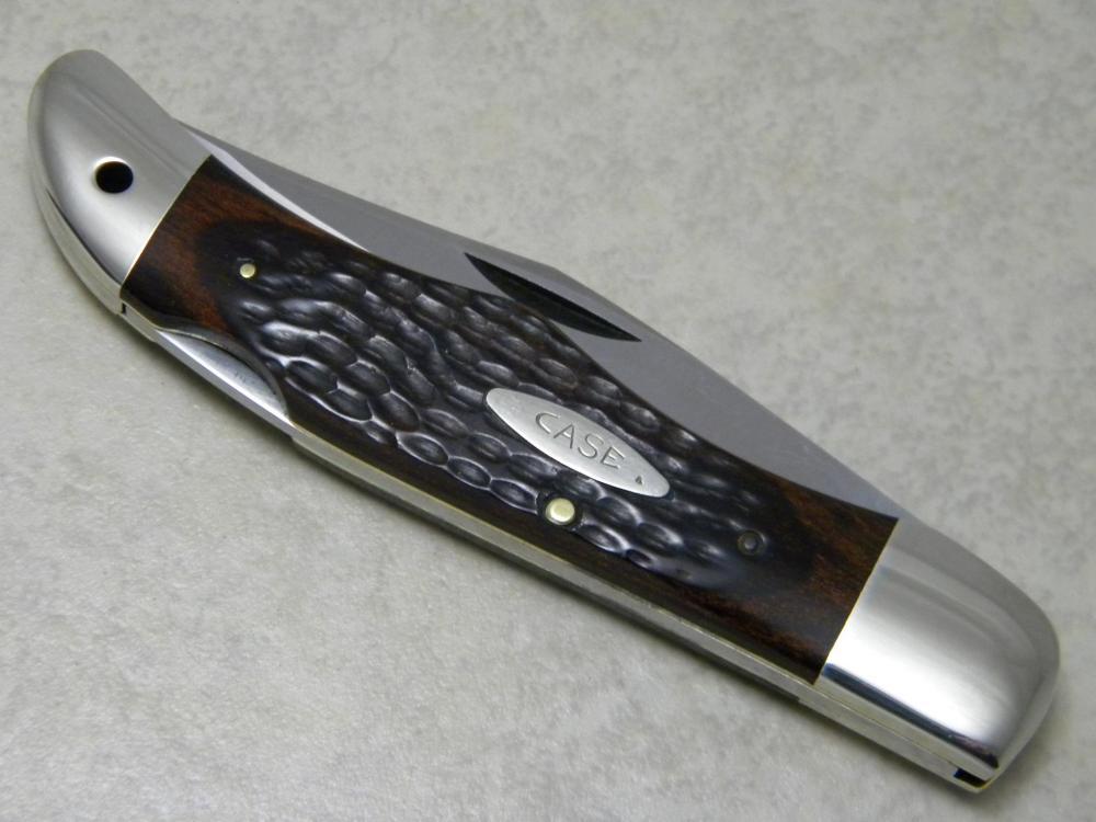 Case XX Stainless USA 3 Dot (1977) Wood 6165L SAB SSP Folding Hunter Lockback Knife