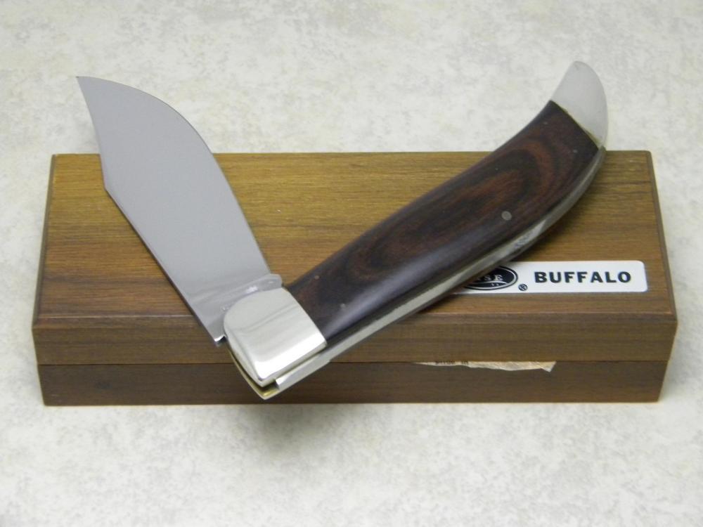 Case XX USA 10 Dot (1980) Wood P172 Buffalo Clasp Knife in Box Case XX USA 10 Dot (1980) Wood P172 Buffalo Clasp Knife in Box