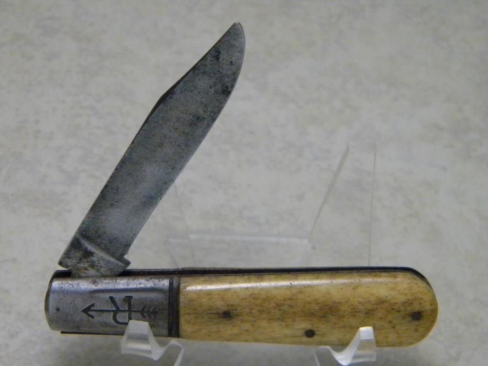 Russell Straight Marking USA Made Bone 1 Blade Barlow Knife c.18841933