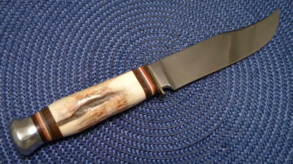 Kissing Crane Solingen Germany 715 Stag Buffalo Fixed Blade Sheath Knife