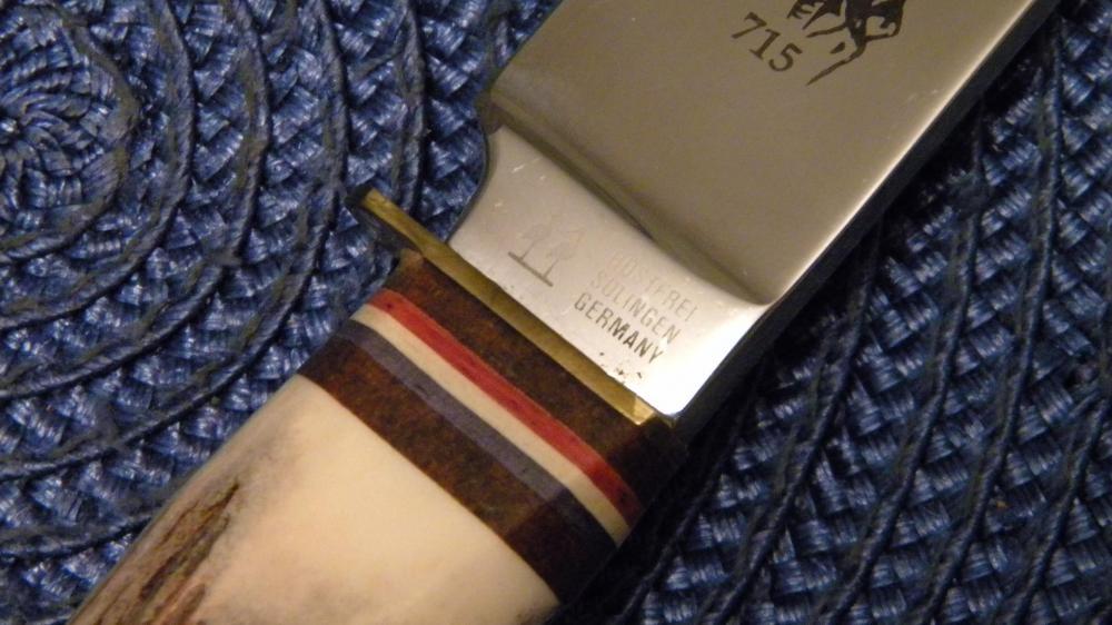 Kissing Crane Solingen Germany 715 Stag Buffalo Fixed Blade Sheath Knife