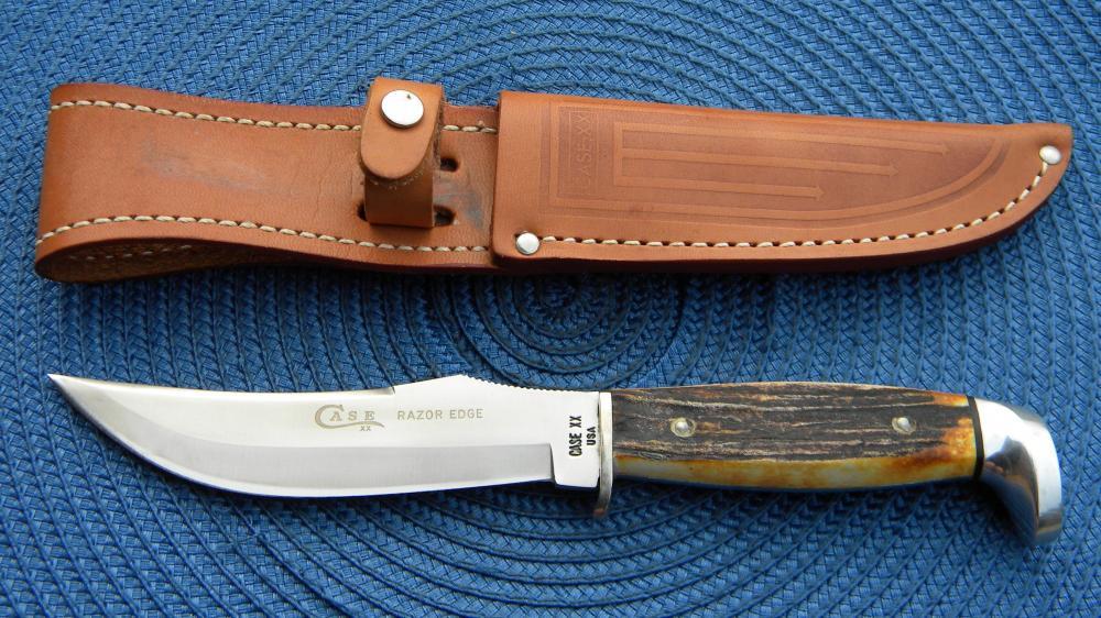 Case XX USA 1976 Stag 523 - 5 SSP Razor Edge Fixed Blade Sheath Knife