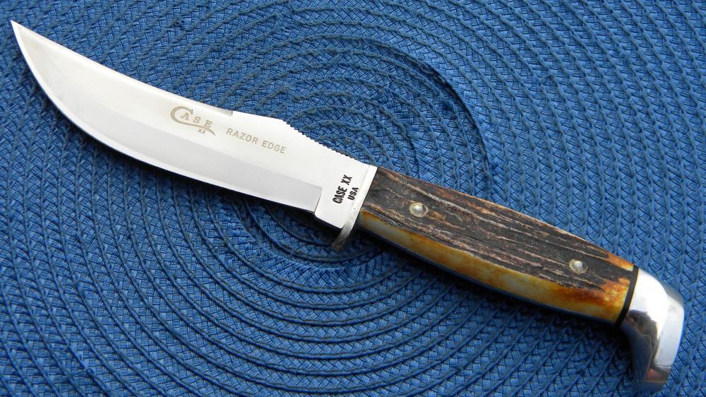 Case XX USA 1976 Stag 523 - 5 SSP Razor Edge Fixed Blade Sheath Knife