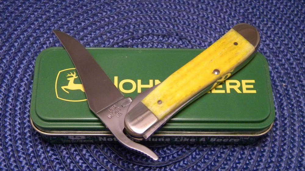 週末限定ンセール Yellow 2003 USA XX Case Bone Russlock Deere John SS 61953L 個人装備