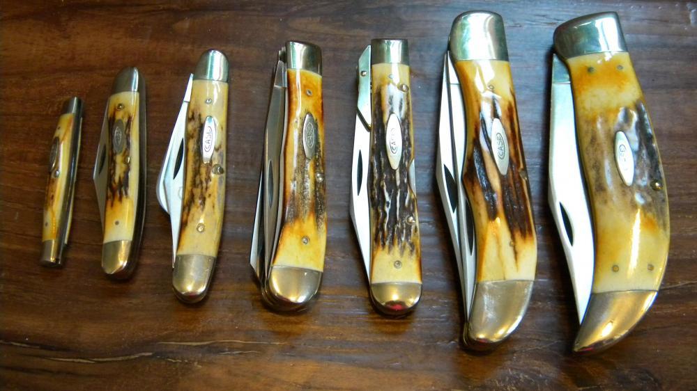 Case XX Stainless USA 4 Dot (1976) Stag Razor Edge 7 Knife Set