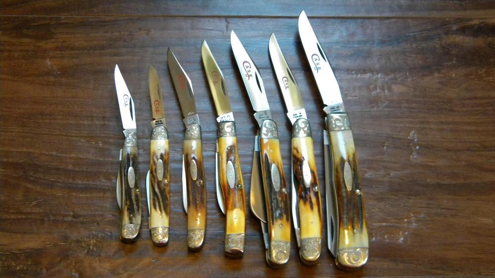 Case XX Stainless USA 2 Dot (1978) Stag Engraved Bolsters Red Etch
