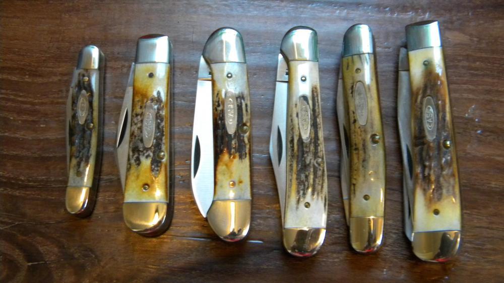 Case XX SS USA 9 Dot (1981) Stag 6 Piece Knife Set