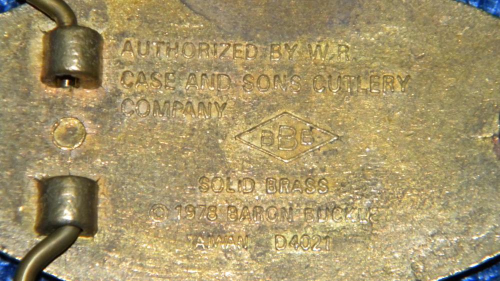 Authorized Case XX 1978 Solid Brass Oval Belt Buckle Baron