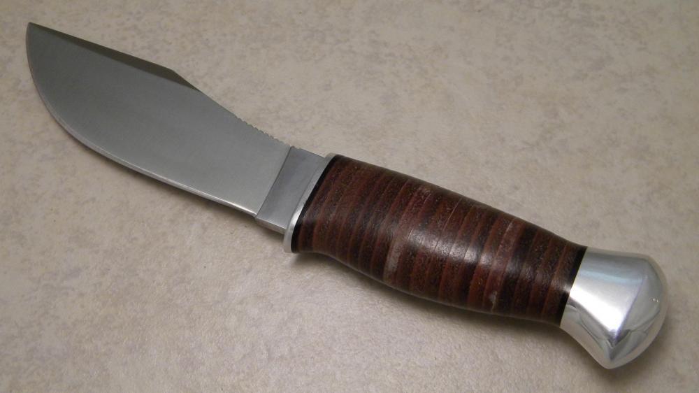 Cabela's Buck USA Stacked Leather Fixed Blade Sheath Knife