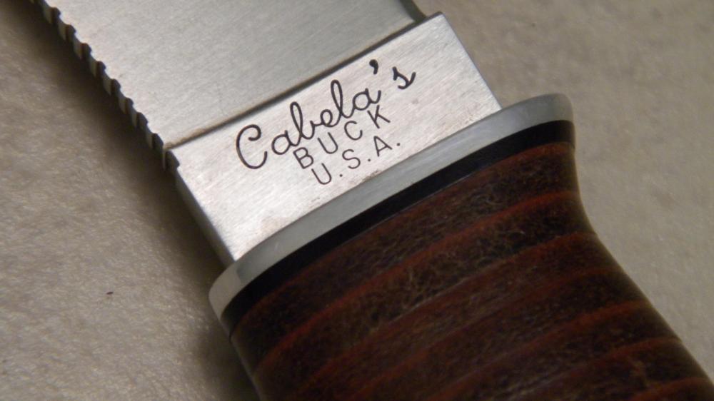 Cabela's Buck USA Stacked Leather Fixed Blade Sheath Knife
