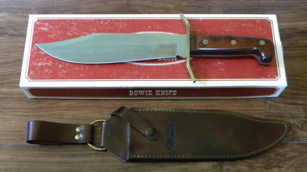 Western USA Wood W49 Bowie Fixed Blade Sheath Knife in Box