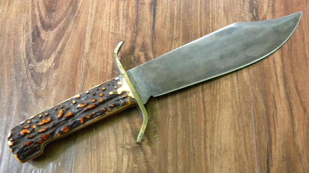 Western USA Stag W49 "C" Bowie Fixed Blade Sheath Knife c.1979