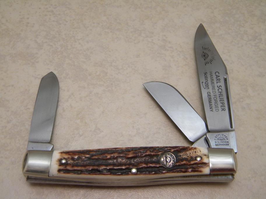 Carl Schlieper Solingen Germany German Eye Stag 425DS Large Stockman Knife