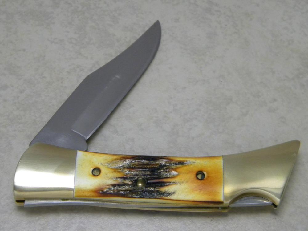 Case XX USA 1992 Stag 5197L SS Lockback Knife & Pouch