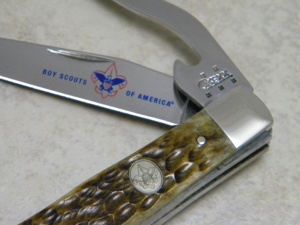 Case XX USA 2005 Olive Green Bone 6354HB SS Boy Scouts of America Hobo  Trapper Knife