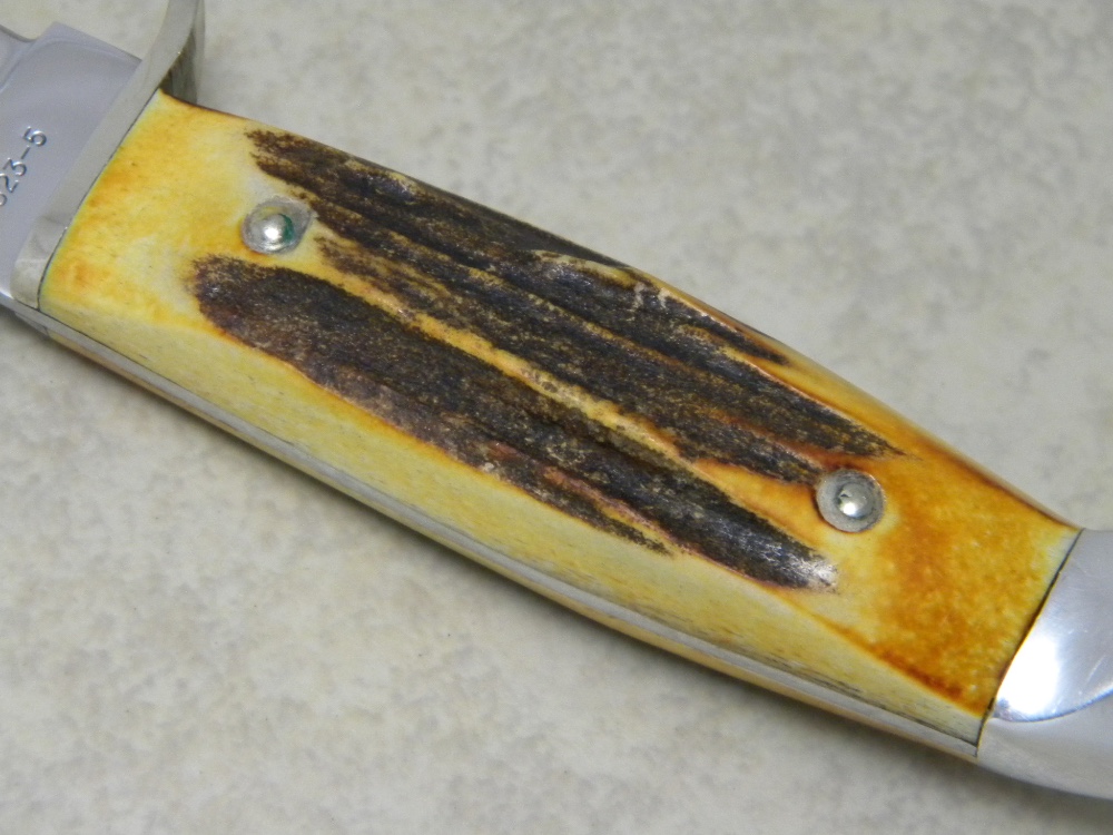 Case XX USA 1965-69 Genuine Stag 523-5 Hunter Fixed Blade Sheath Knife