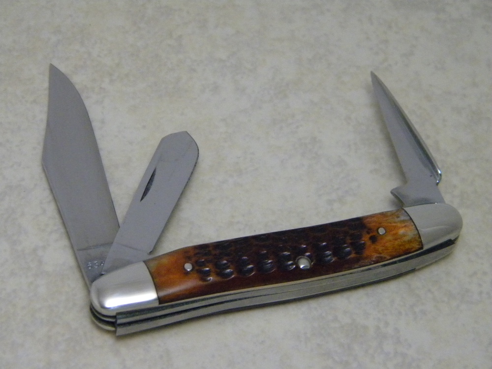 Case xx Roman Numeral 1994 3 Blade Whittler Knife w Jigged
