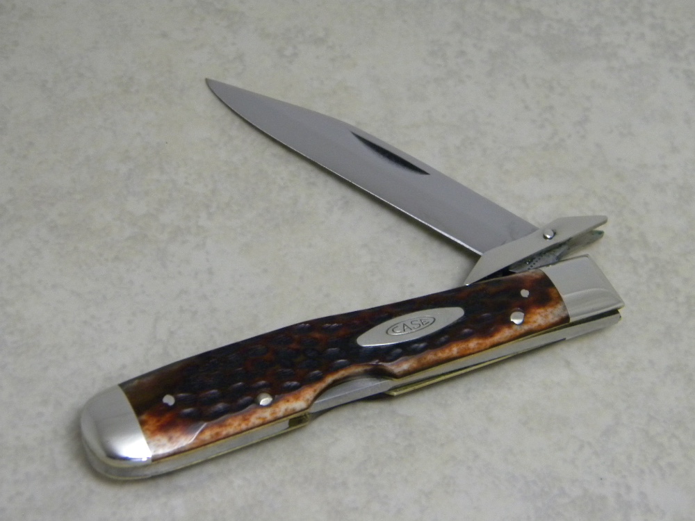 Case XX USA 8 Dot (1972) Pretty Bone 6111 1/2 Swing Guard Cheetah
