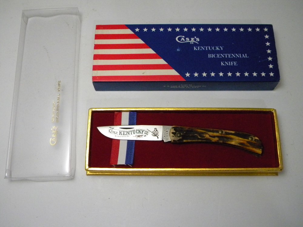Case XX USA 1976 Stag 5137SS Kentucky Bicentennial Sodbuster Knife In Box