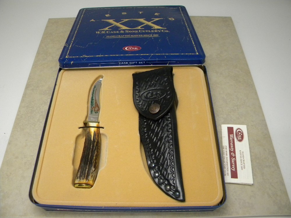 Case XX USA 2007 SS Genuine Stag 523-3 1/ 4 Deer Hunter Fixed