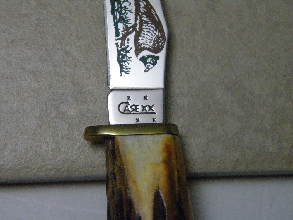 Case XX USA 2007 SS Genuine Stag 523-3 1/ 4 Deer Hunter Fixed