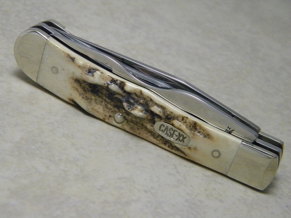 Case XX USA 1 Dot (1999) Vintage Stag V5254 HB SS Take Apart Hobo Trapper Knife